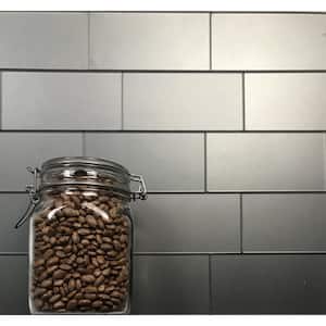 Transitional Design Style Matte Gray Subway 3 in. x 6 in. Glass Backsplash Wall Tile (1 sq. ft./Pack)