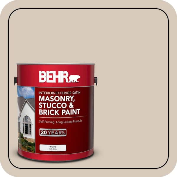 5 gal. #PPU5-12 Almond Wisp Satin Interior/Exterior Masonry, Stucco and Brick Paint