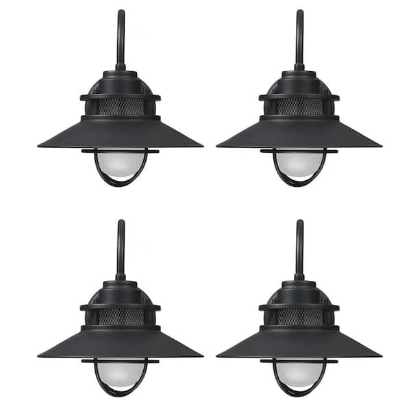 INNOBULE 1-Light Industrial Style Metal Matte Black Wall Sconce (4-Pack)