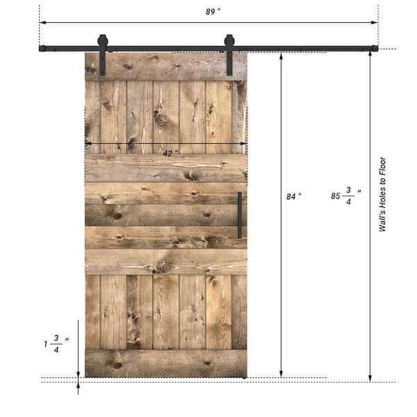 Dessliy Mid Lite Series 42 in. x 84 in. Fully Set Up Dark Walnut ...