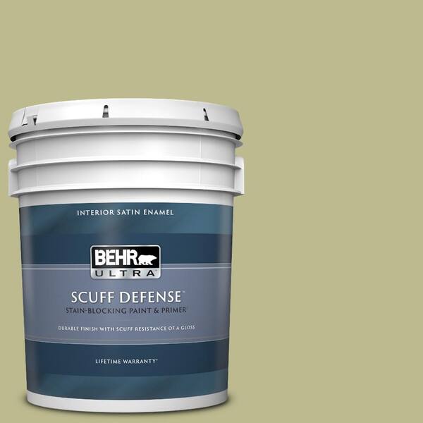 BEHR ULTRA 5 gal. #S340-4 Back to Nature Extra Durable Satin Enamel Interior Paint & Primer