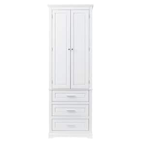 Anky 24 in. W x 15.7 in. D x 70 in. H White MDF Freestanding Bathroom Storage Linen Cabinet