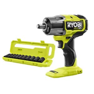 ONE+ HP 18V Brushless Cordless 4-Mode 1/2 in. Impact Wrench (Tool Only) w/ 1/2 in. Metric Deep Impact Socket Set (11-PC)