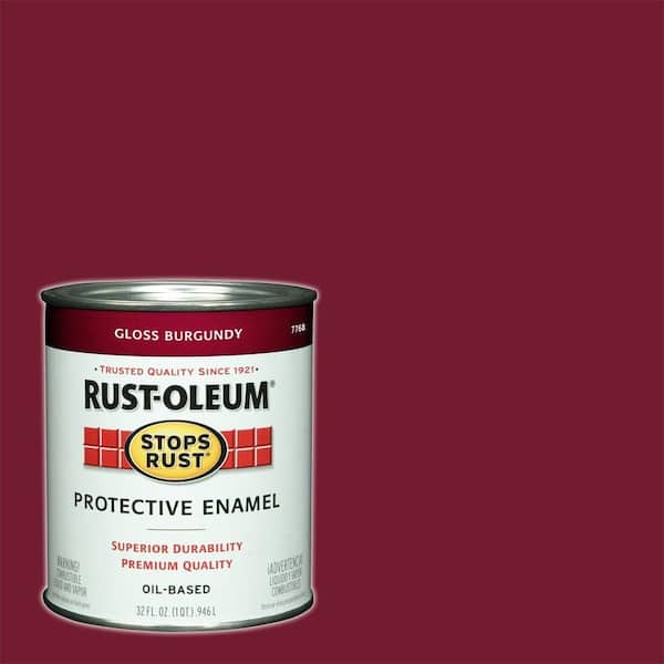 Rust-Oleum Stops Rust 1 qt. Protective Enamel Gloss Burgundy Interior/Exterior Paint (2-Pack)