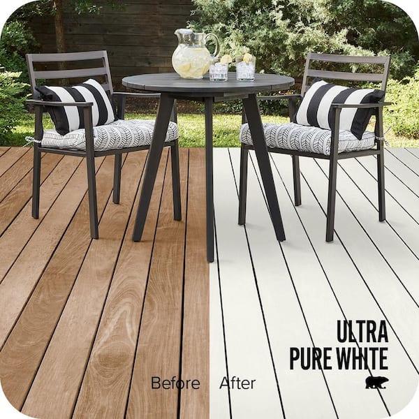 1 gal. #SC-210 Ultra Pure White Solid Color Waterproofing Exterior Wood Stain and Sealer