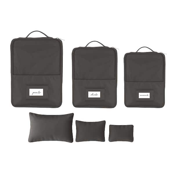 6 Piece Deluxe Packing Cube Set in Washed Black
