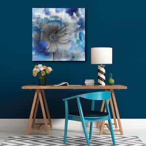 16 in. x 16 in. "Blue Flower" Canvas Wall Art