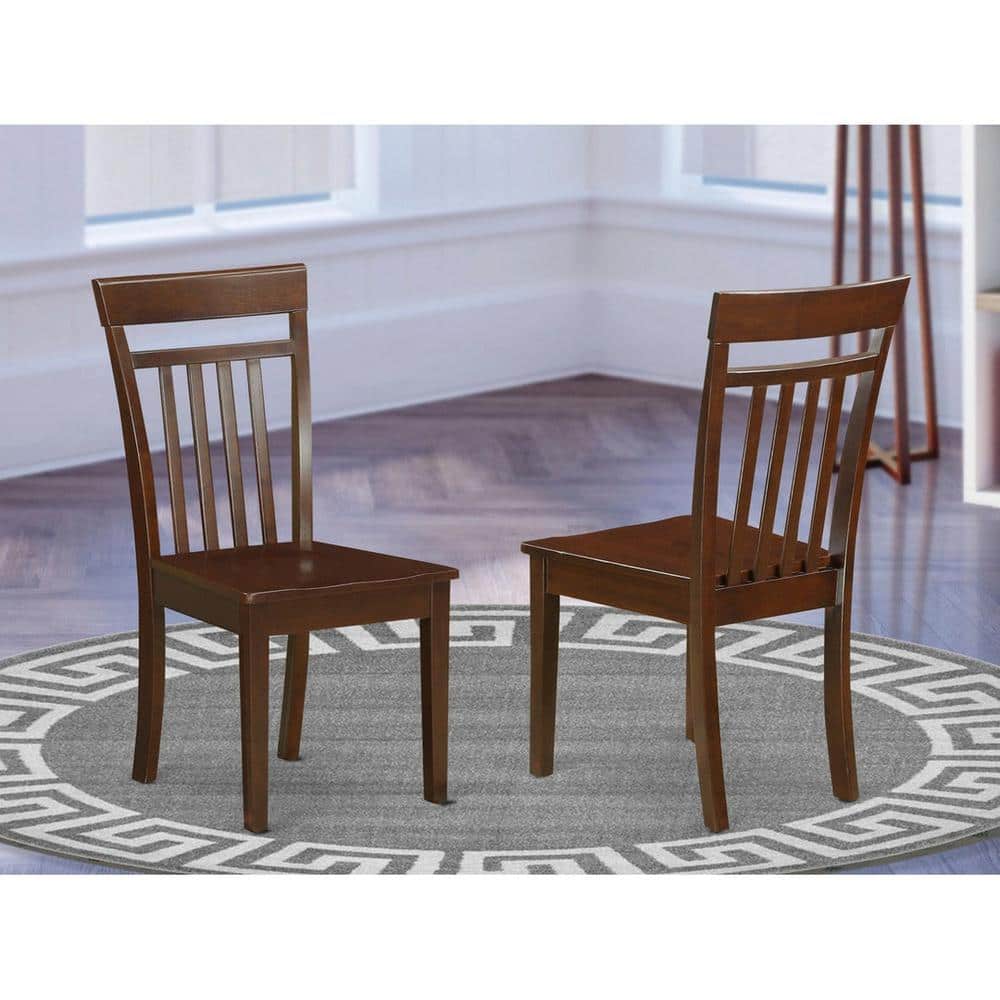 Mahogany Wooden Seat Slat Back Dining Chair (Set of 2) price history on PriceWatchPro