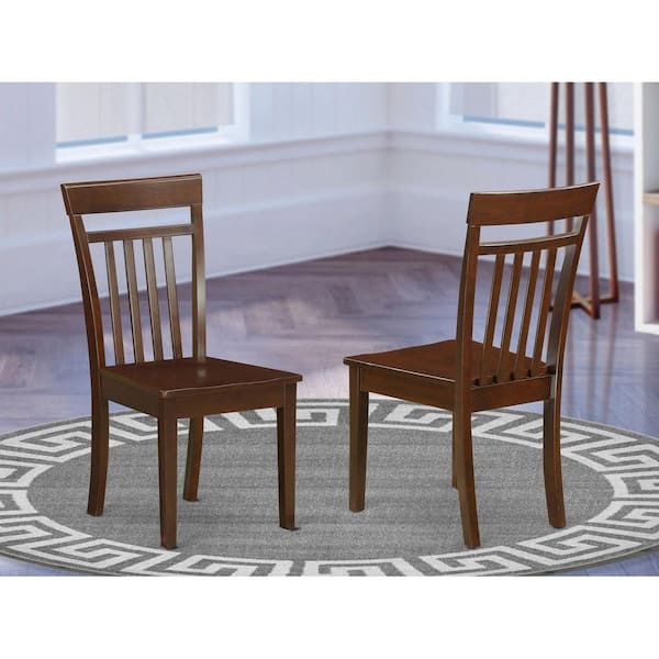 HOME IMPORTS EMPORIUM Mahogany Wooden Seat Slat Back Dining Chair (Set of 2)