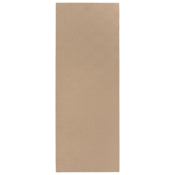 Brentwood Jasmine 3 ft. x 8 ft. Tan Geometric Runner Rug