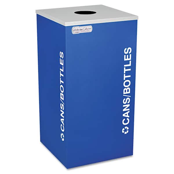 Ex-Cell Kaleidoscope Collection 24 Gal. Royal Blue Bottle/Can Indoor Recycling Bin, 24 Gal., Royal Blue