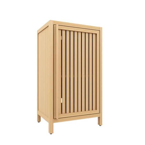 Elegant Bamboo Bathroom Storage Cabinet-Versatile Freestanding Floor Unit with Door & Shelf for Any Room