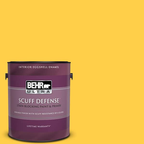 BEHR ULTRA 1 gal. #360B-6 Flame Yellow Extra Durable Eggshell Enamel Interior Paint & Primer