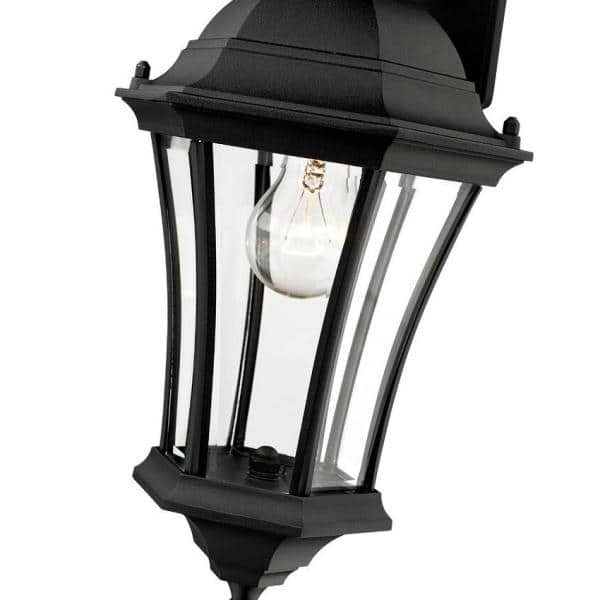 Black Aluminum Dimmable Outdoor Wall Sconce with Clear Glass