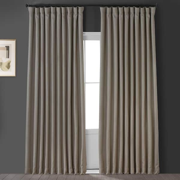 Exclusive Fabrics Furnishings Oatmeal Beige Faux Linen Extra Wide Room Darkening Curtain 100 In W X 108 L 1 Panel Bocln1857 108dw Exclusive Fabrics Furnishings Oatmeal, White Blackout Curtains 100 X 108