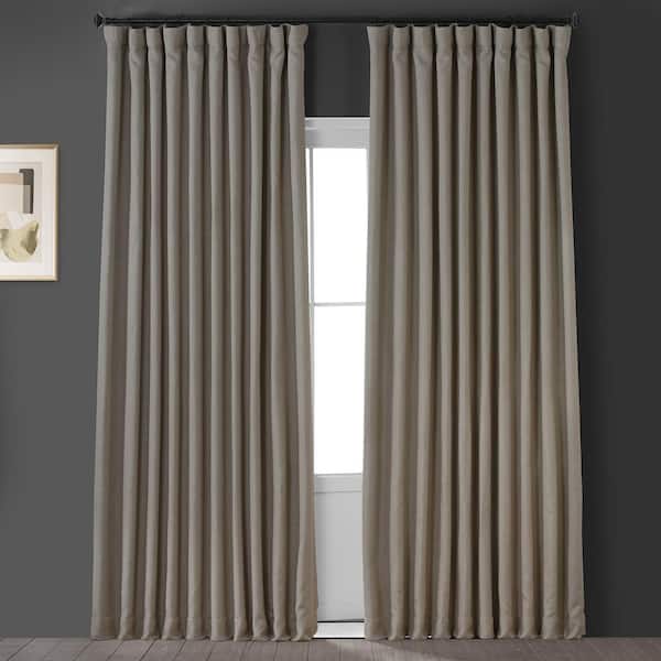 Furnishings Oatmeal Beige Faux Linen, Extra Wide Curtain Panels Pinch Pleat