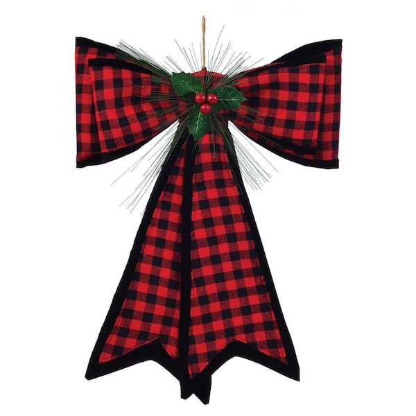 Amscan 21 in. Christmas Traditional Plaid Deluxe Bow (2-Pack)
