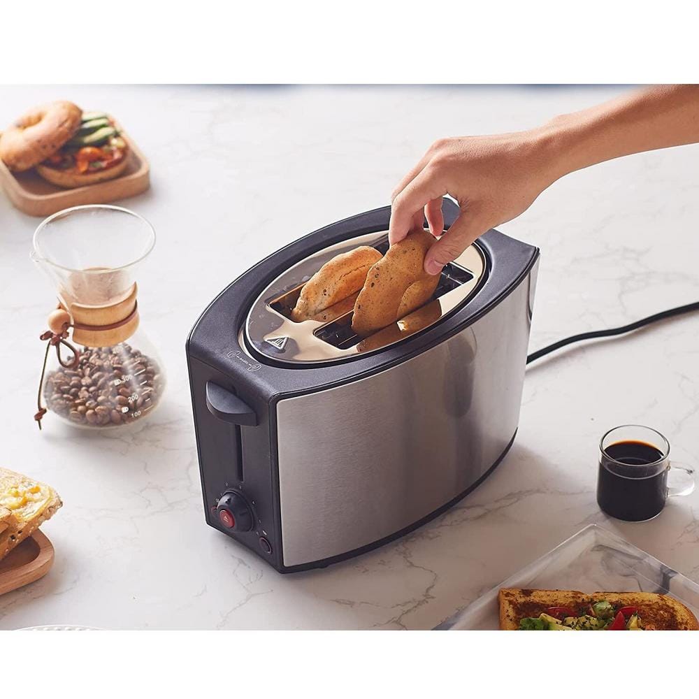 Elite Gourmet Stainless Steel 2-Slice Digital Toaster with Wide Slot