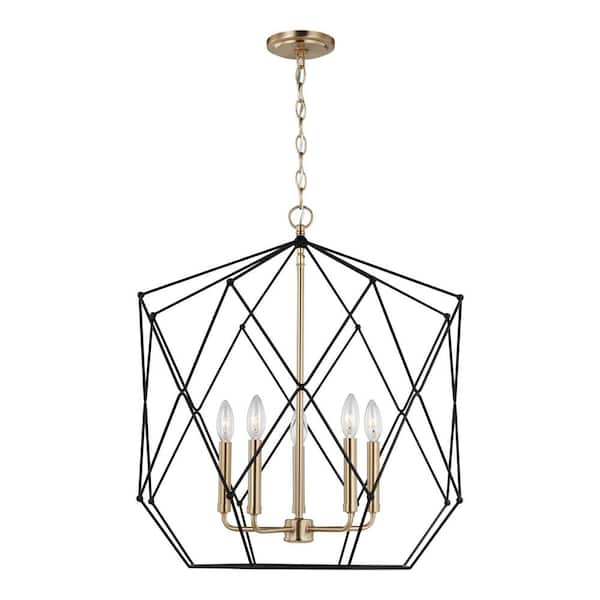Visual Comfort Zarra 5-Light Satin Brass Large Lantern Hanging