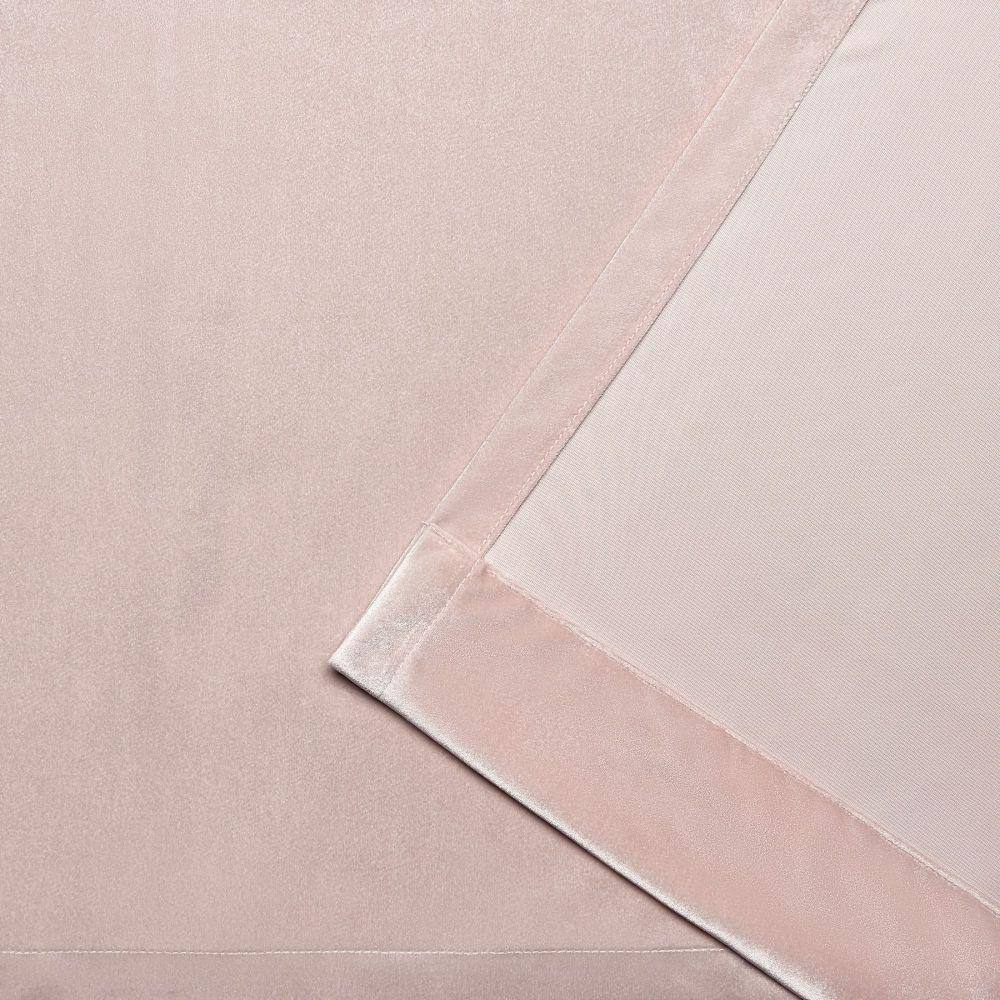 Blush Velvet Light-Filtering Pleated Curtain Panels, 52"x84"