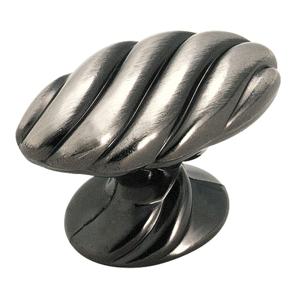 Amerock Expressions 1-9/16 in (40 mm) Length Pewter Oval Cabinet Knob