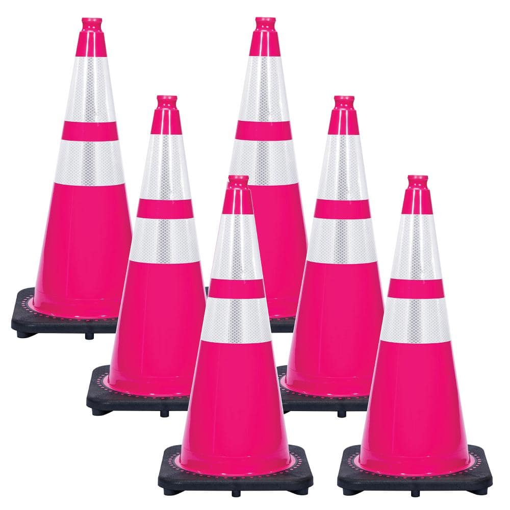 "28"" Safety Pink Reflective Traffic Cones (6-Pack)" price history on PriceWatchPro