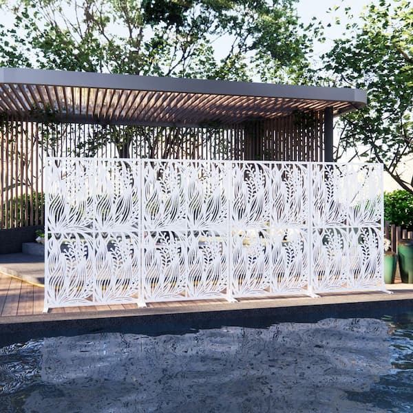 Unbranded Iron Privacy Screens Garden Fence Outdoor and Indoor Divider with Free Standing Decorative Privacy Screen for Patio