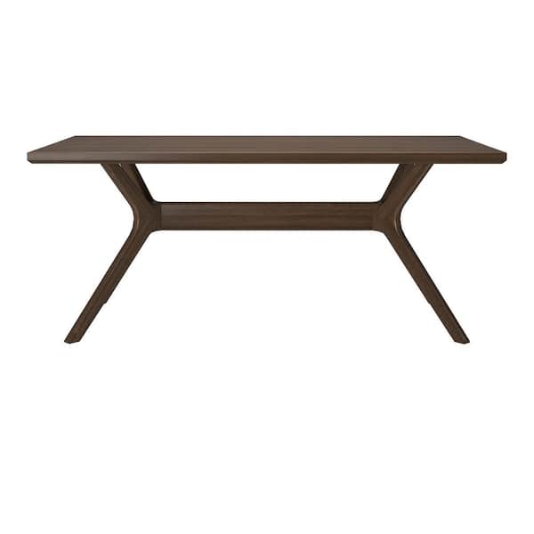 PLANK+BEAM Verso Scandinavian Walnut Wood 72 in. Cross Leg Dining