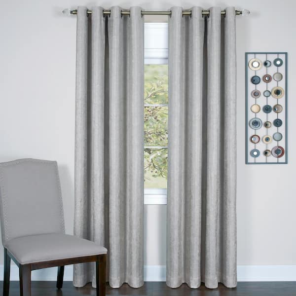 ACHIM Taylor 50 in. W x 63 in. L Polyester Room Darkening Window Panel in Silver