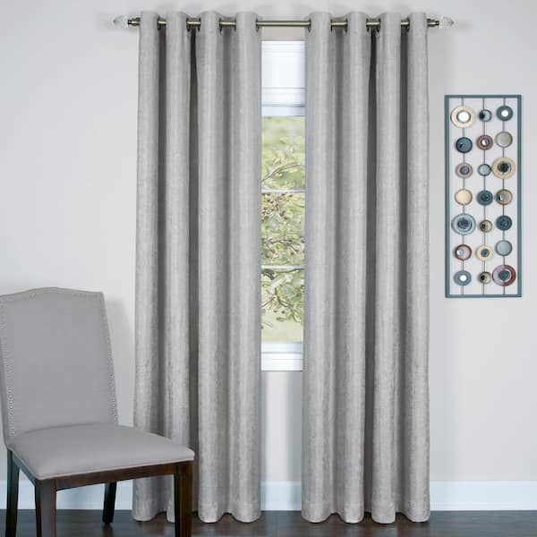 ACHIM Taylor 50 in. W x 84 in. L Polyester Room Darkening Window Panel in Silver