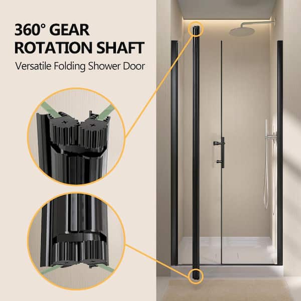 Zeafive 32 to 33.25 in. W x 72 in. H Frameless Shower Door