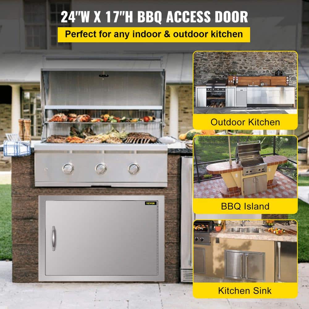 24x17 Inch Stainless Steel Outdoor BBQ Access Door