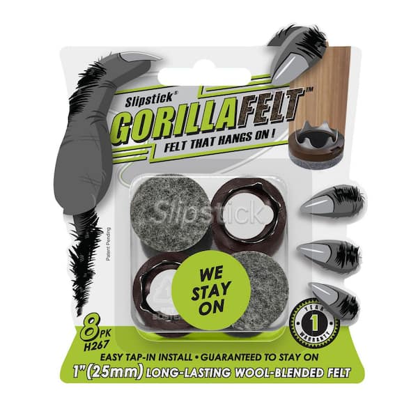 GorillaFelt 1 in. Tap in Felt Pads 8-Pack