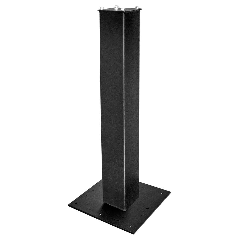 Extra Large Wood Grain and Black Locking Post-Mount Mailbox Set