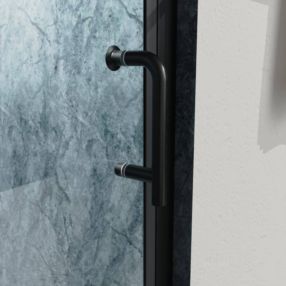 Matte Black Semi-Frameless Bi-Fold Shower Door, 30'' x 72''