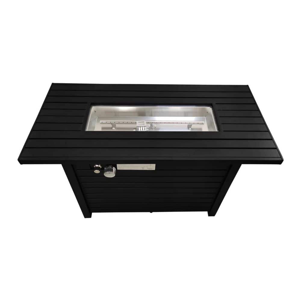 42 in. W x 25 in. H Black Steel Outdoor Fire Pit Table with Lid price history on PriceWatchPro