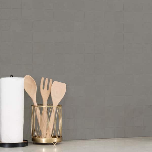 Beton Gris 12 in. x 12 in. Matte Porcelain Mesh-Mounted Mosaic Tile (11 sq. ft./Case)