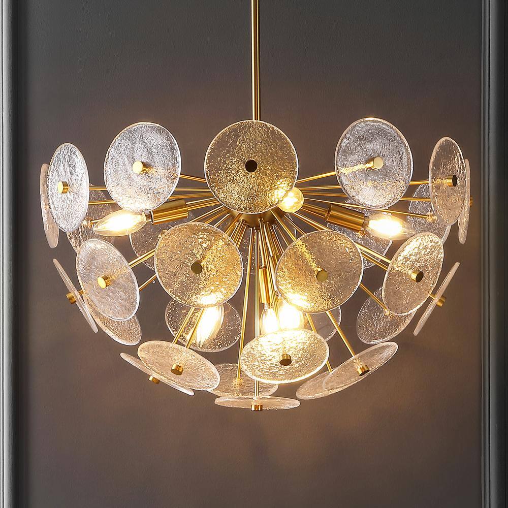 Miri 24" Brass and Glass 6-Light LED Pendant