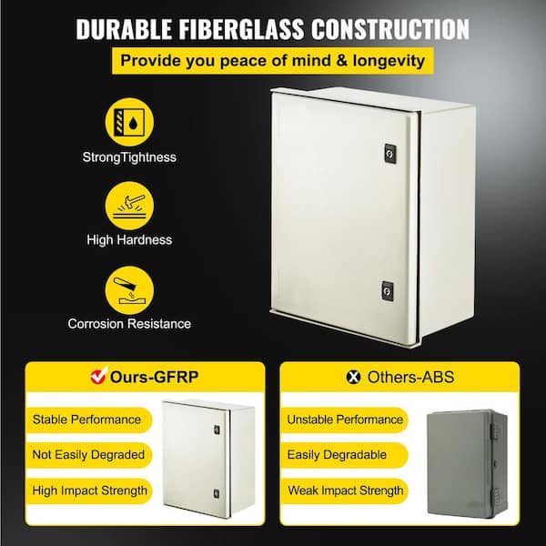 SVOPES NEMA Enclosure, 19.7 x 15.7 x 7.9 in., Fiberglass Steel