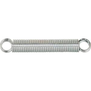 Extension Spring, Spring Steel Construction, Nickel-Plated Finish, .135 GA x 1 in. x 7 in., Closed Double Loop, (1-Pack)