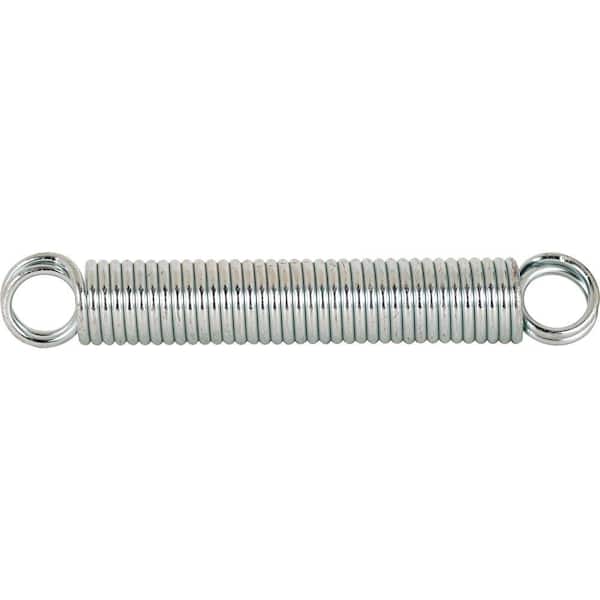 Prime-Line Extension Spring, Spring Steel Construction, Nickel-Plated Finish, .135 GA x 1 in. x 7 in., Closed Double Loop, (1-Pack)