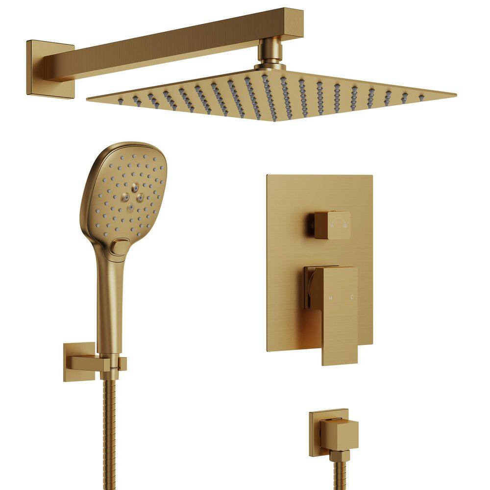 3-Mode Handheld Single Handle 2-Spray Tub and Shower Faucet 2.5 GPM with Pressure Balance in Brushed Gold Valve Included price history on PriceWatchPro