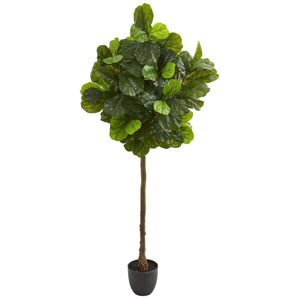 Nearly Natural Indoor 6 in. Fiddle Leaf Artificial Tree 9114 - The Home ...