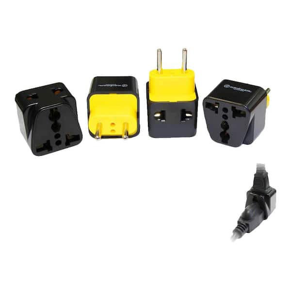 Krieger Universal to European 2-in-1 Plug Adapter (4-Pack)