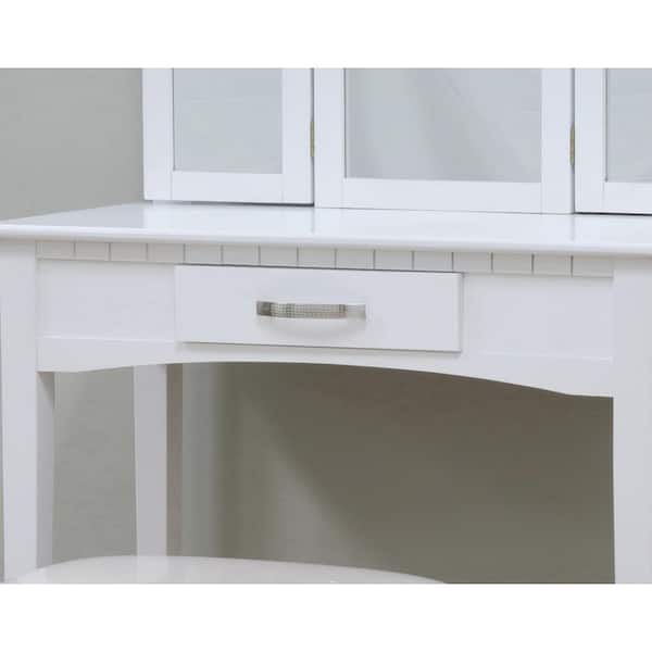 Homecraft Furniture Malachi 3Piece White Bedroom Vanity Set with Mirror 138206238 The Home Depot
