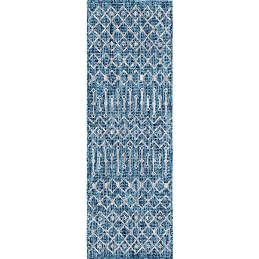 Teal/Gray Tribal Trellis Outdoor 2 ft. x 6 ft. Runner Rug price history on PriceWatchPro
