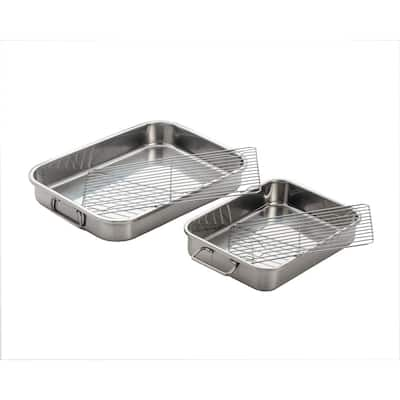 Velaze 8-Piece Stainless Baking Tray with Rack Set (4 Pans + 4 Racks)  VLZ-BT04 - The Home Depot