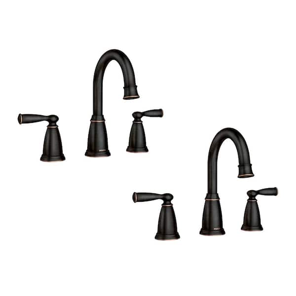 MOEN Banbury 8 in. Widespread 2-Handle High-Arc Bathroom Faucet Combo Kit in Mediterranean Bronze (Valve Included) (2-pack)