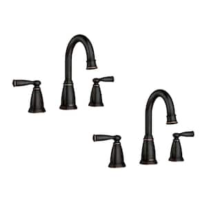 Banbury 8 in. Widespread 2-Handle High-Arc Bathroom Faucet Combo Kit in Mediterranean Bronze (Valve Included) (2-pack)