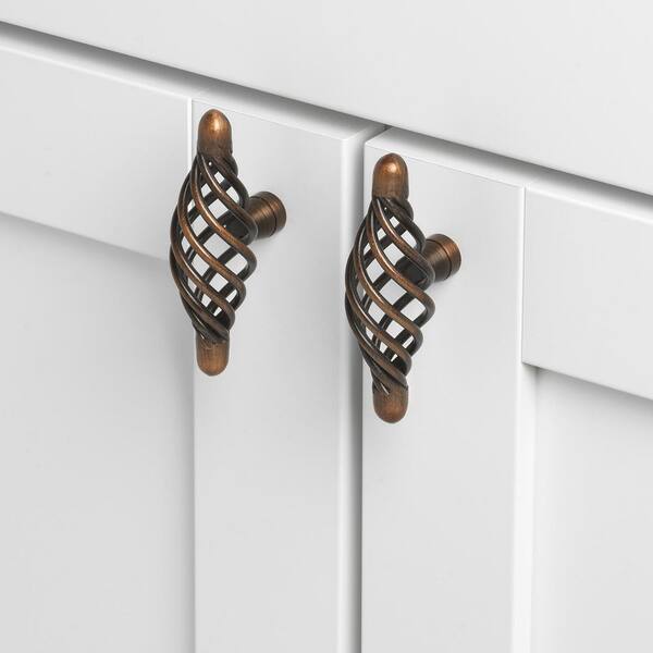 Antrader 12-Pack Bronze Metal Semicircle Knobs - 1.6-inch Vintage Cabinet & Drawer Pulls